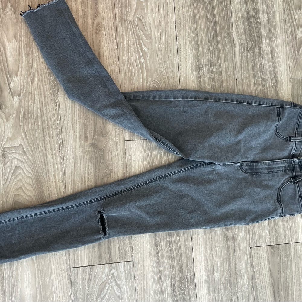 washed black stretchy skinny jeans